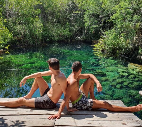 Cenote with friends in a private tour